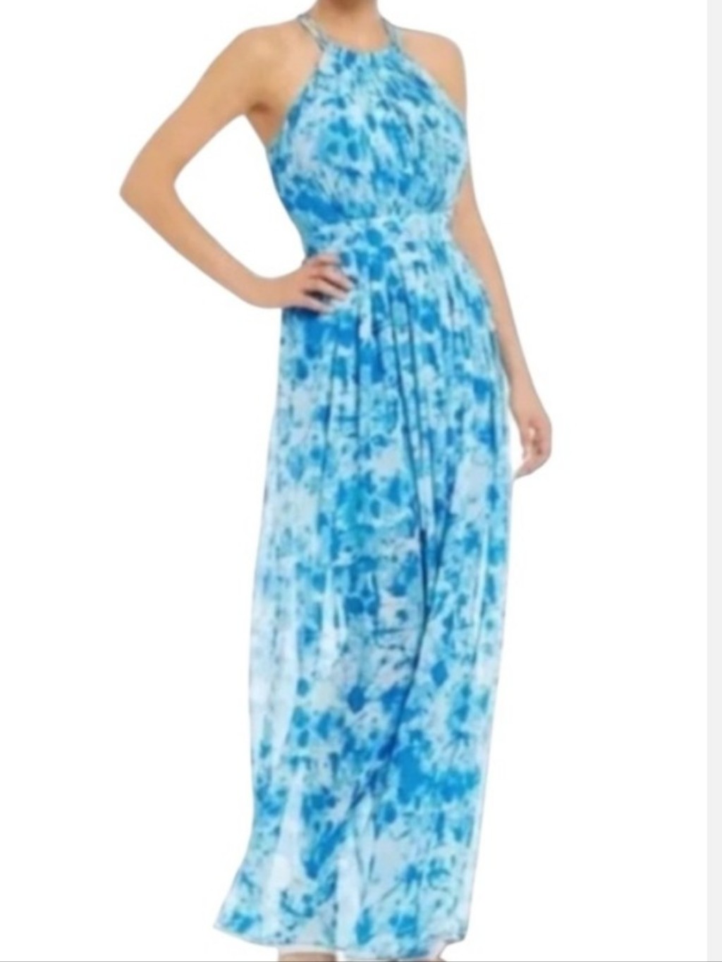 Calvin Klein Bright Blue Halter Dress